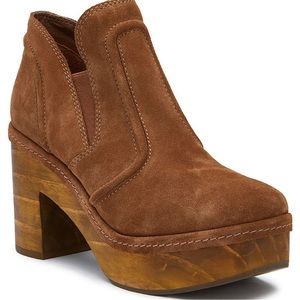 Jolie Suede Topstitched Platform Clogs